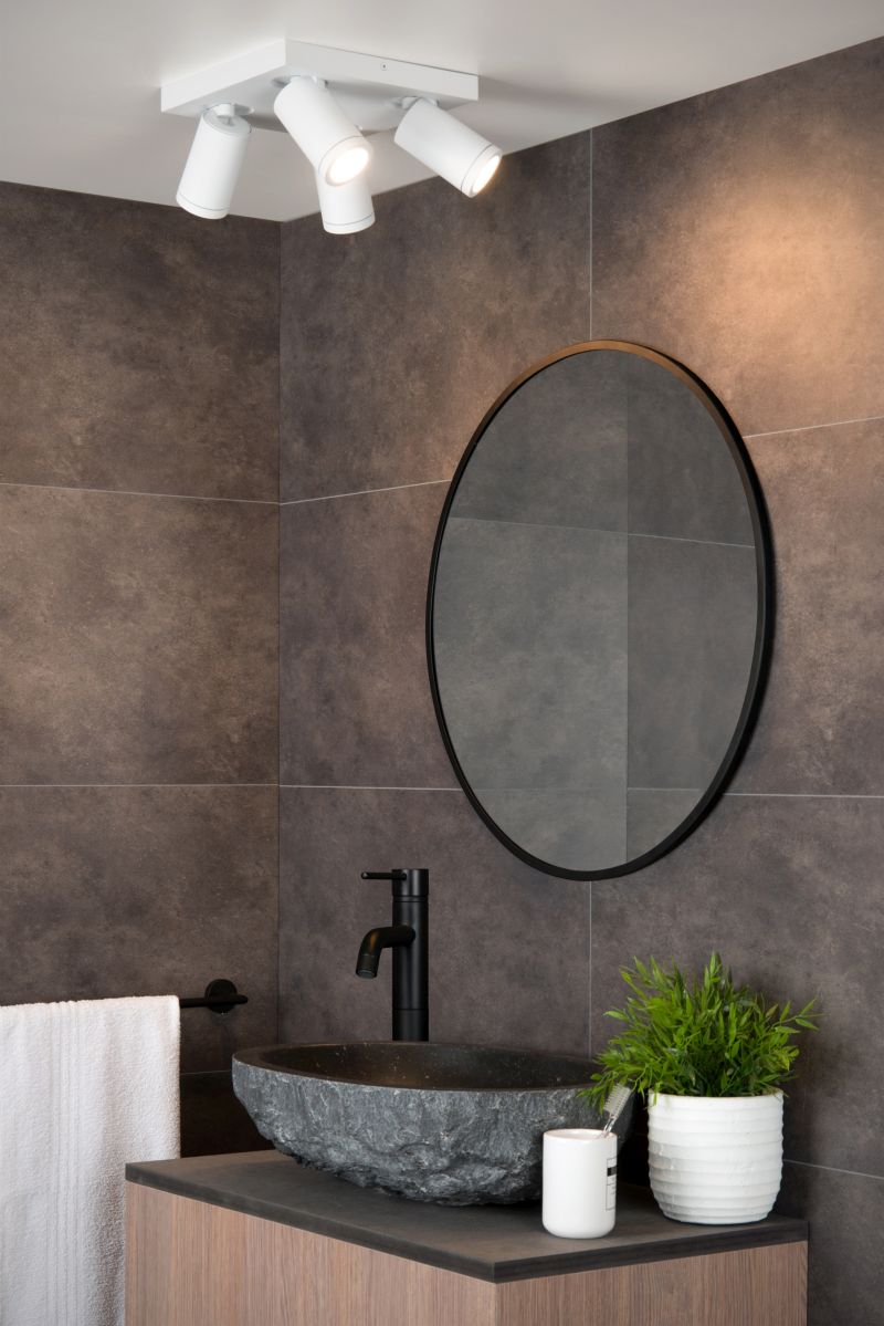 Lucide TAYLOR - Stropné bodové svietidlo Kúpeľňa - LED Dim to warm - GU10 - 4x5W 2200K/3000K - IP44 - White